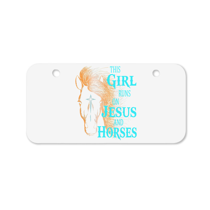 Christian This Girl Runs On Jesus   Horses Equestrian Rider Bicycle License Plate by EricWade | Artistshot