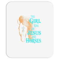 Christian This Girl Runs On Jesus   Horses Equestrian Rider Mousepad | Artistshot