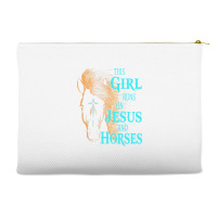 Christian This Girl Runs On Jesus   Horses Equestrian Rider Accessory Pouches | Artistshot