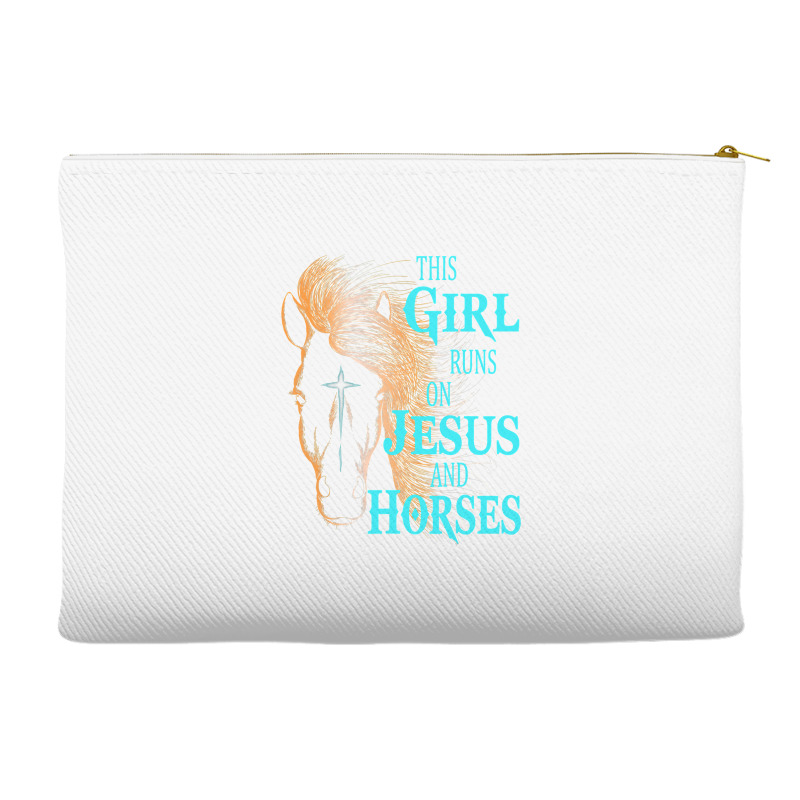 Christian This Girl Runs On Jesus   Horses Equestrian Rider Accessory Pouches by EricWade | Artistshot