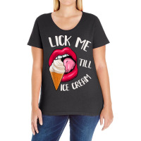 Lick Me Till Ice Cream Funny Pun Ice Cream T Shirt Ladies Curvy T-shirt | Artistshot