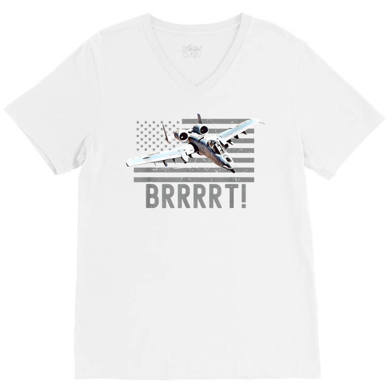 Funny A10 Thunderbolt Warthog Brrrrrt T Shirt V-neck Tee | Artistshot