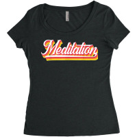 Meditation Graphic Meditating Meditation Relaxation Namaste Women's Triblend Scoop T-shirt | Artistshot