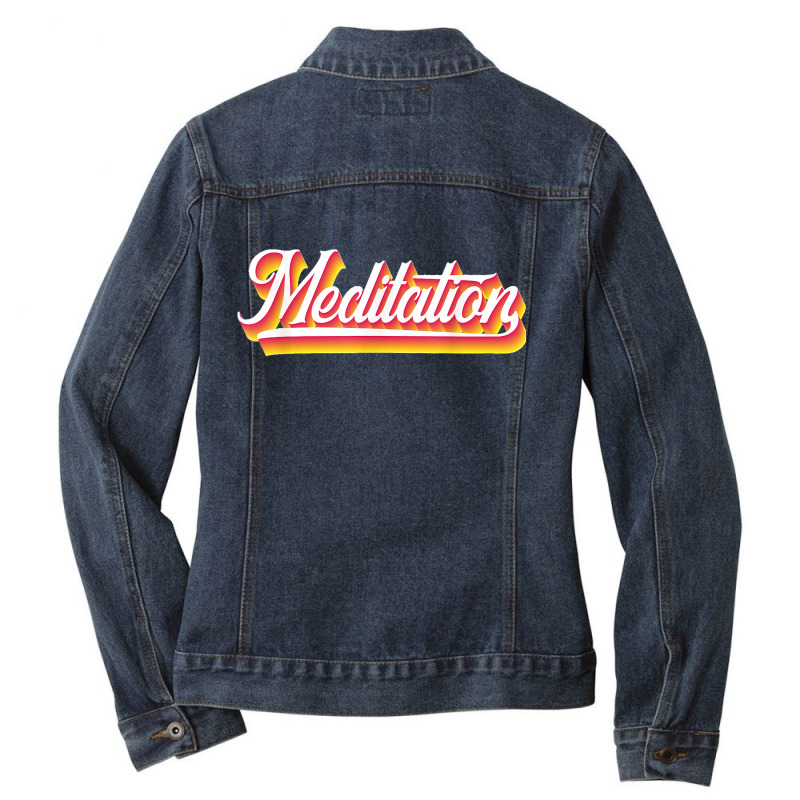 Meditation Graphic Meditating Meditation Relaxation Namaste Ladies Denim Jacket by AnaMercedesContreras | Artistshot