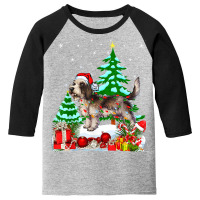 Petite Basset Griffon Vendeen Dog Christmas T Shirt Youth 3/4 Sleeve | Artistshot