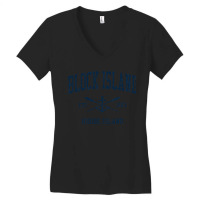 Block Island Ri Vintage Navy Crossed Oars & Boat Anchor Women's V-neck T-shirt | Artistshot