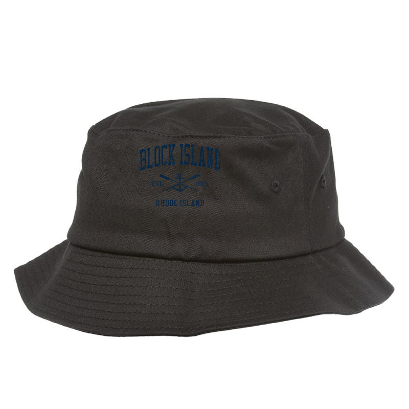 Block Island Ri Vintage Navy Crossed Oars & Boat Anchor Bucket Hat by CUSER3772 | Artistshot