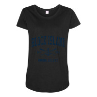 Block Island Ri Vintage Navy Crossed Oars & Boat Anchor Maternity Scoop Neck T-shirt | Artistshot