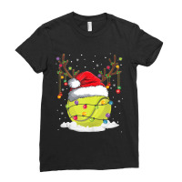 Christmas Tennis Reindeer Funny Santa Hat Xmas Kids Boy Gift Ladies Fitted T-shirt | Artistshot