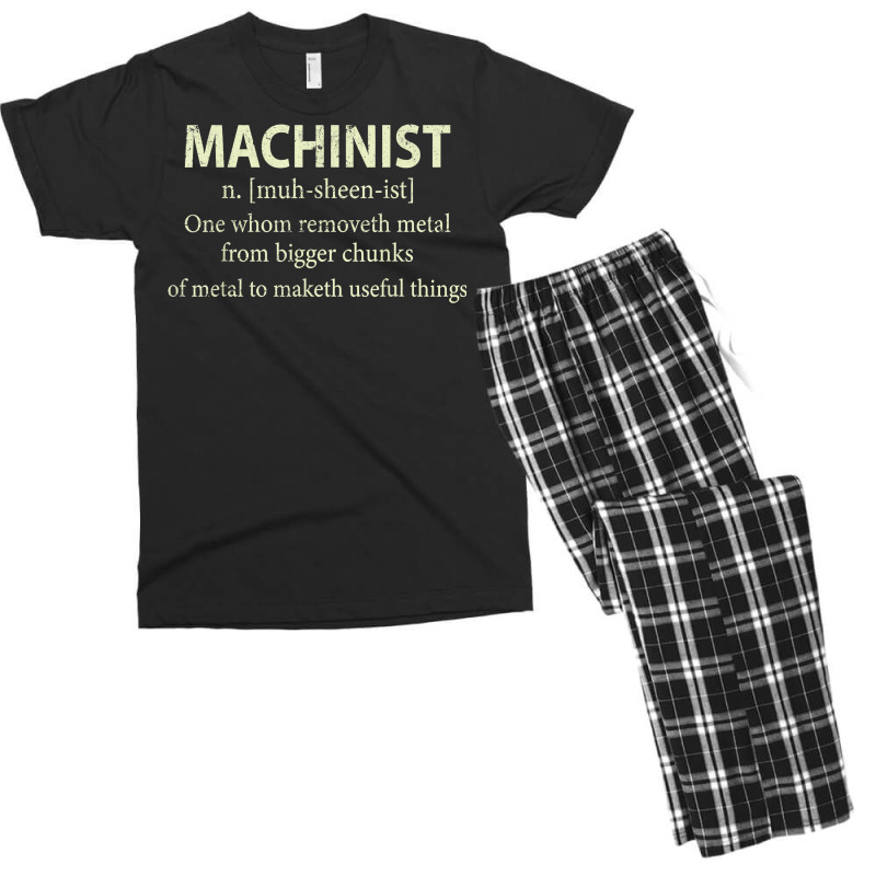 Cnc Machinist Definition Funny Engineers Machinist T Shirt Men's T-shirt Pajama Set | Artistshot