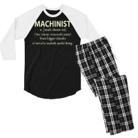 Cnc Machinist Definition Funny Engineers Machinist T Shirt Men's 3/4 Sleeve Pajama Set | Artistshot