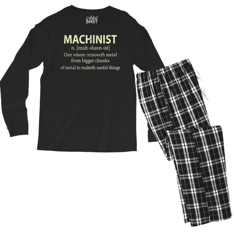 Cnc Machinist Definition Funny Engineers Machinist T Shirt Men's Long Sleeve Pajama Set | Artistshot