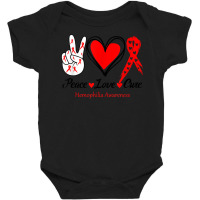 Peace Love Cure Hemophilia Awareness T Shirt Baby Bodysuit | Artistshot