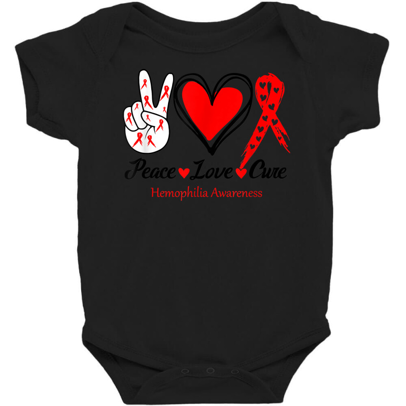 Peace Love Cure Hemophilia Awareness T Shirt Baby Bodysuit by puetzee | Artistshot