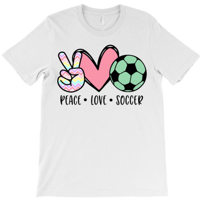 Peace Love Soccer T-shirt Designed By Larry J Jones