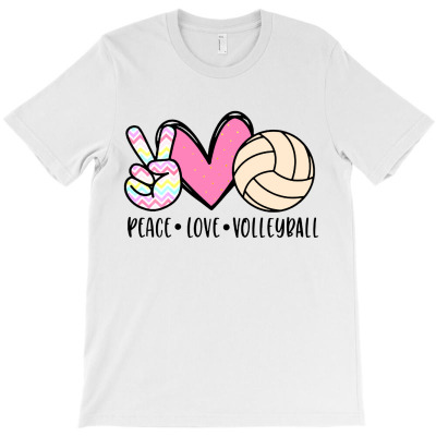 Peace Love Volleyball T-shirt Designed By Larry J Jones