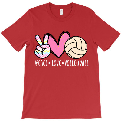Peace Love Volleyball T-shirt Designed By Larry J Jones