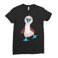 Dancing Booby Sea Bird Footed Blue Feet Drawing Long Sleeve T Shirt Ladies Fitted T-shirt | Artistshot