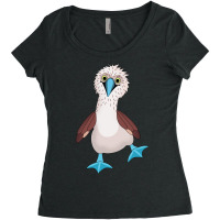 Dancing Booby Sea Bird Footed Blue Feet Drawing Long Sleeve T Shirt Women's Triblend Scoop T-shirt | Artistshot