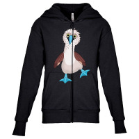 Dancing Booby Sea Bird Footed Blue Feet Drawing Long Sleeve T Shirt Youth Zipper Hoodie | Artistshot