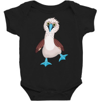 Dancing Booby Sea Bird Footed Blue Feet Drawing Long Sleeve T Shirt Baby Bodysuit | Artistshot