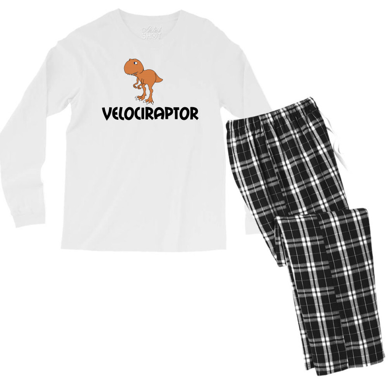 Velociraptor Dinosaur Men's Long Sleeve Pajama Set by Perfect Designers | Artistshot