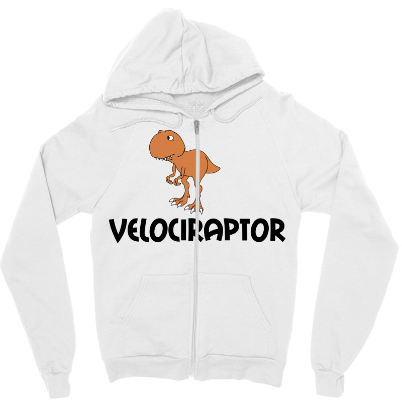 Velociraptor Dinosaur Zipper Hoodie by Perfect Designers | Artistshot