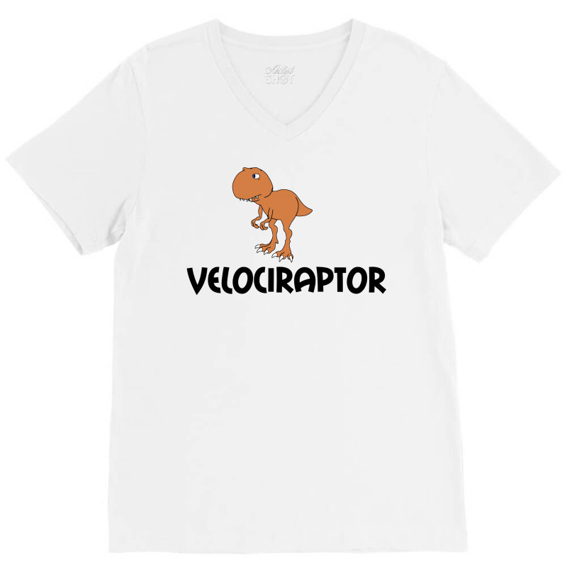 Velociraptor Dinosaur V-Neck Tee by Perfect Designers | Artistshot