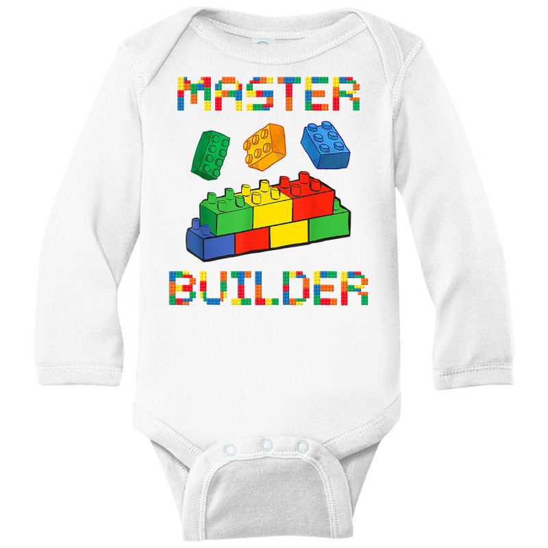 Brick Builder Blocks Building Master Builder Funny Toys Kids Long Sleeve Baby Bodysuit | Artistshot