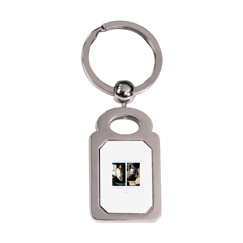 Womens Seinfeld Newman And Jerry V Neck T Shirt Silver Rectangle Keychain | Artistshot