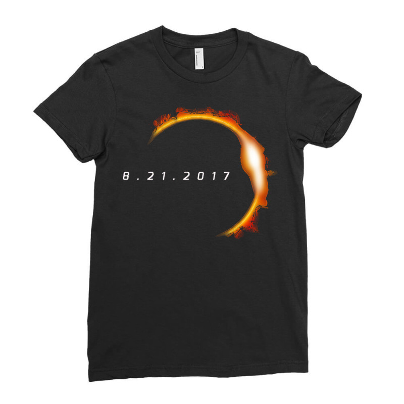 Total Solar Eclipse August 21 2017 Ladies Fitted T-Shirt by cm-arts | Artistshot