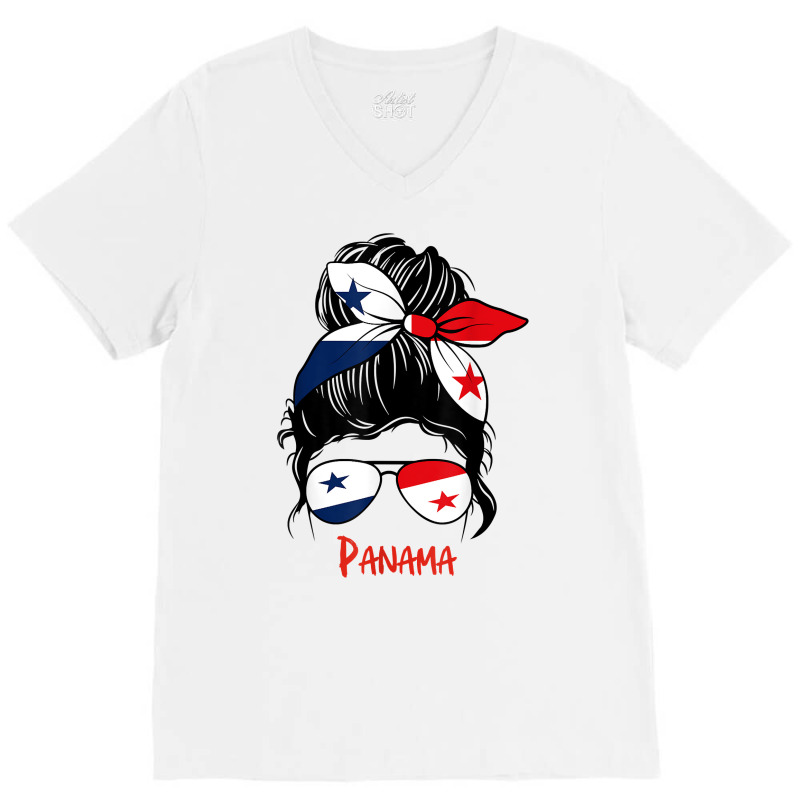 Panamanian Girl Panama Chica Panameña Flag T Shirt V-Neck Tee by cm-arts | Artistshot