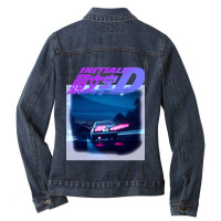 Initial D Neon Ae86 Classic Ladies Denim Jacket | Artistshot