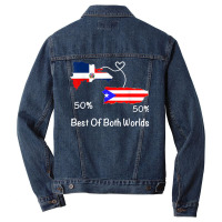 Half Puerto Rican Half Dominican Flag Map Combined Pr Rd T Shirt Men Denim Jacket | Artistshot