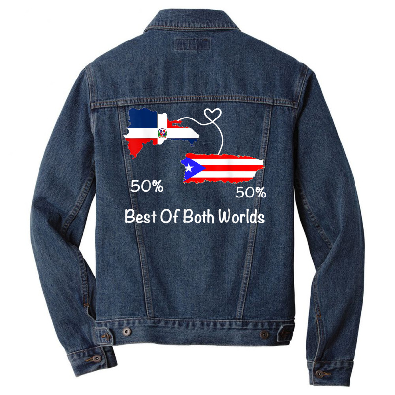 Half Puerto Rican Half Dominican Flag Map Combined Pr Rd T Shirt Men Denim Jacket by cm-arts | Artistshot