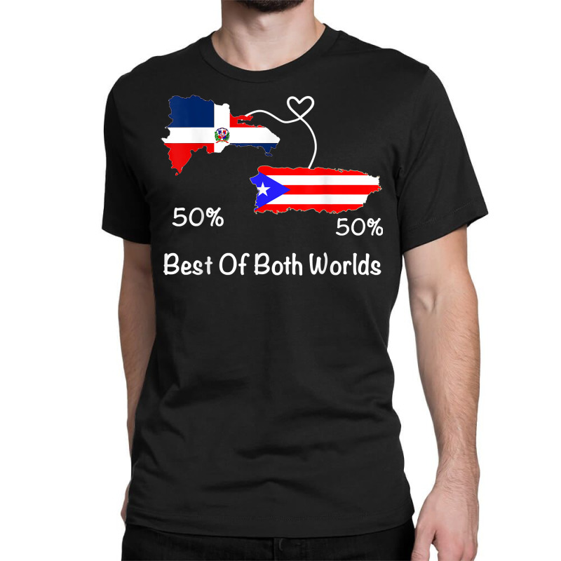 Half Puerto Rican Half Dominican Flag Map Combined Pr Rd T Shirt Classic T-shirt by cm-arts | Artistshot