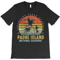 Padre Island National Seashore Retro Palm Sunset   Beach T-shirt | Artistshot