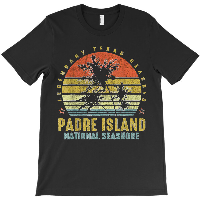 Padre Island National Seashore Retro Palm Sunset   Beach T-Shirt by AnaMercedesContreras | Artistshot