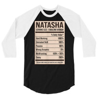 Natasha Nutrition Facts Name Nickname Alias Title Friends T Shirt 3/4 Sleeve Shirt | Artistshot