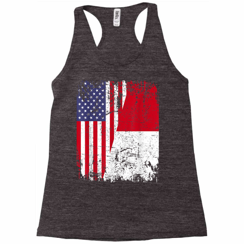 Indonesian Roots  Half American Flag  Usa Indonesia Flag T Shirt Racerback Tank | Artistshot