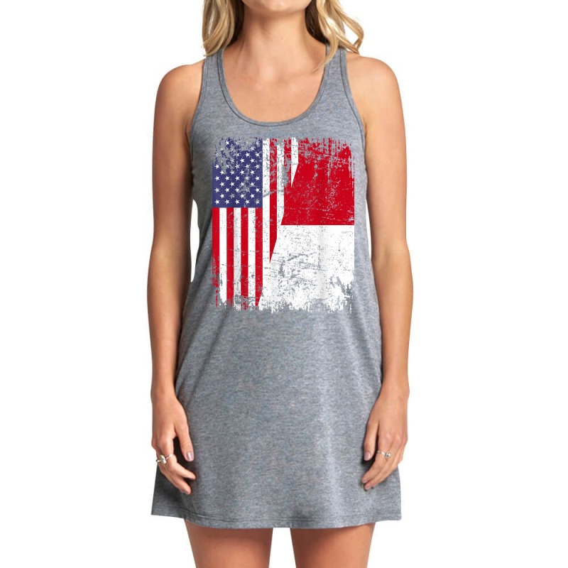 Indonesian Roots  Half American Flag  Usa Indonesia Flag T Shirt Tank Dress | Artistshot