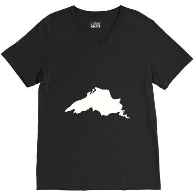 Lake Superior, Lake Superior V-neck Tee Designed By Koujirouinoue