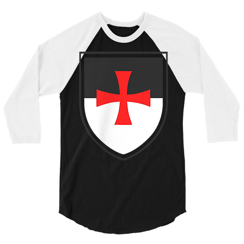 Knights Templar Shield Cross Crusades Side Print T Shirt 3/4 Sleeve Shirt | Artistshot