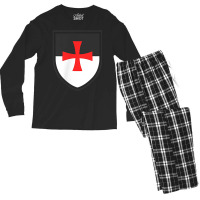 Knights Templar Shield Cross Crusades Side Print T Shirt Men's Long Sleeve Pajama Set | Artistshot