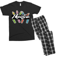 Maestra Spanish Teacher Bilingual Men's T-shirt Pajama Set | Artistshot