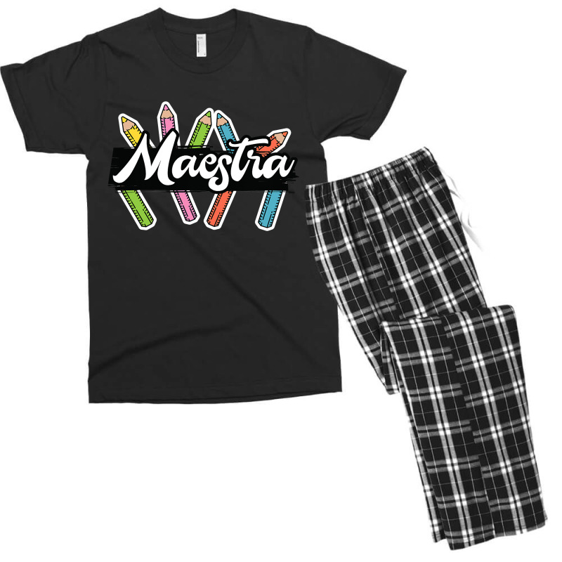 Maestra Spanish Teacher Bilingual Men's T-shirt Pajama Set by new121 | Artistshot