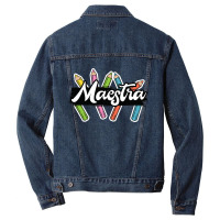 Maestra Spanish Teacher Bilingual Men Denim Jacket | Artistshot