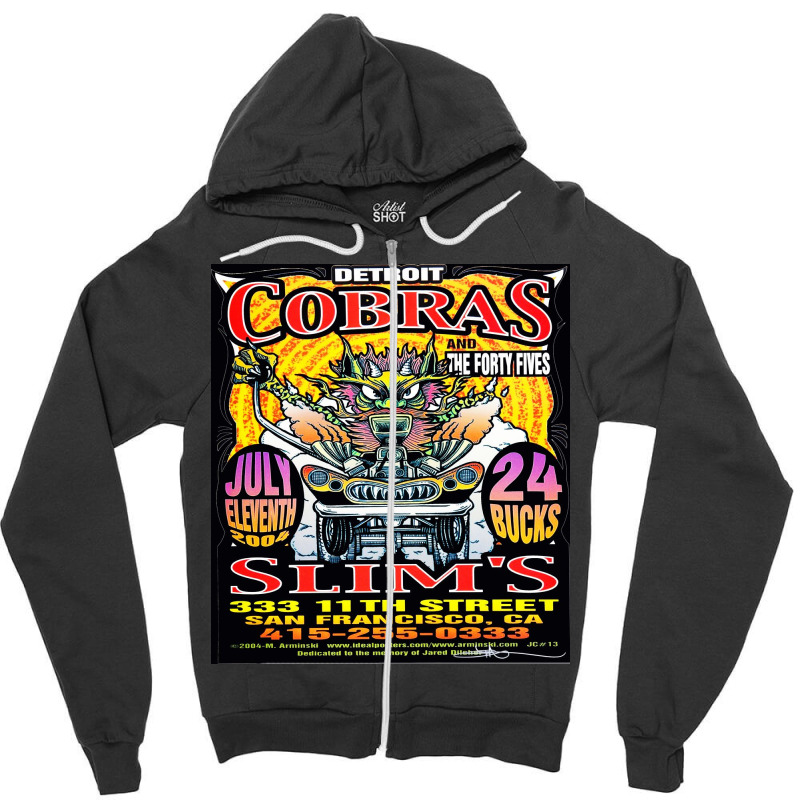 The Detroit Cobras Zipper Hoodie by fplaidehx | Artistshot