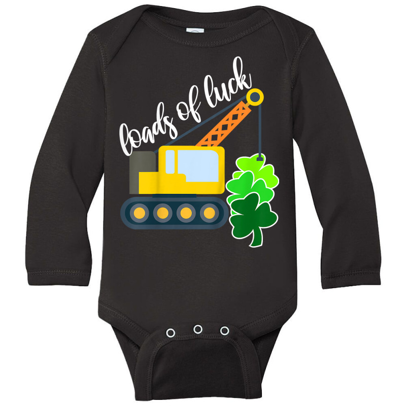 Kids Boys Saint Patricks Day Truck Gift Loads Of Luck Shamrock Long Sleeve Baby Bodysuit by Tisha Brown | Artistshot