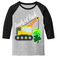 Kids Boys Saint Patricks Day Truck Gift Loads Of Luck Shamrock Youth 3/4 Sleeve | Artistshot